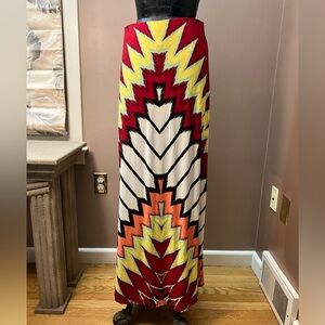 eci New York Colorful Abstract Pattern Maxi Skirt Size M